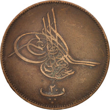 Egypt, Abdul Aziz, 20 Para, 1864 (AH1277//5), EF(40-45), Bronze, KM:244