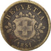 Switzerland, 10 Rappen, 1851, Bern, F(12-15), Billon, KM:6