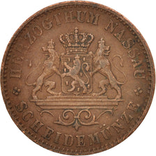 Etats allemands, NASSAU, Adolph, Kreuzer, 1862, Wiesbaden, TTB, Cuivre, KM:74