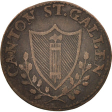 Münze, SWISS CANTONS, SAINT GALL, 1/2 Batzen, 1808, S, Billon, KM:104
