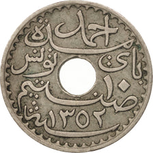 Tunisia, Ahmad Pasha Bey, 10 Centimes, 1933, Paris, EF(40-45), Nickel-Bronze