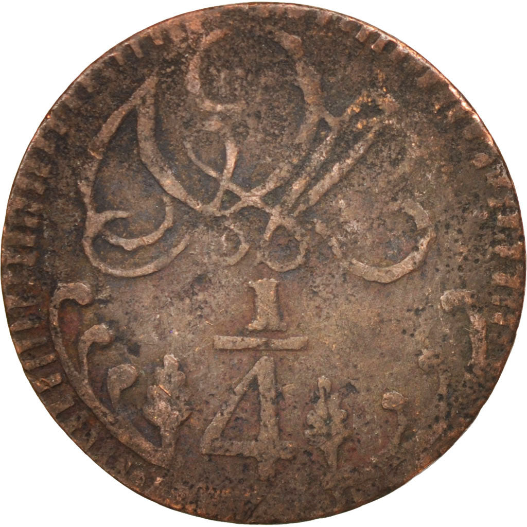 Venezuela, CARACAS, 1/4 Réal, 1818, F(12-15), Copper, KM:2