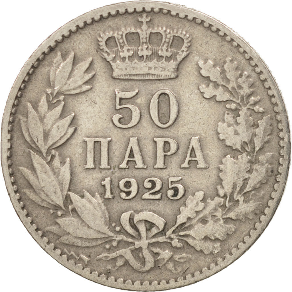 Yugoslavia, Alexander I, 50 Para, 1925, Poissy, VF(20-25), Nickel-Bronze, KM:4