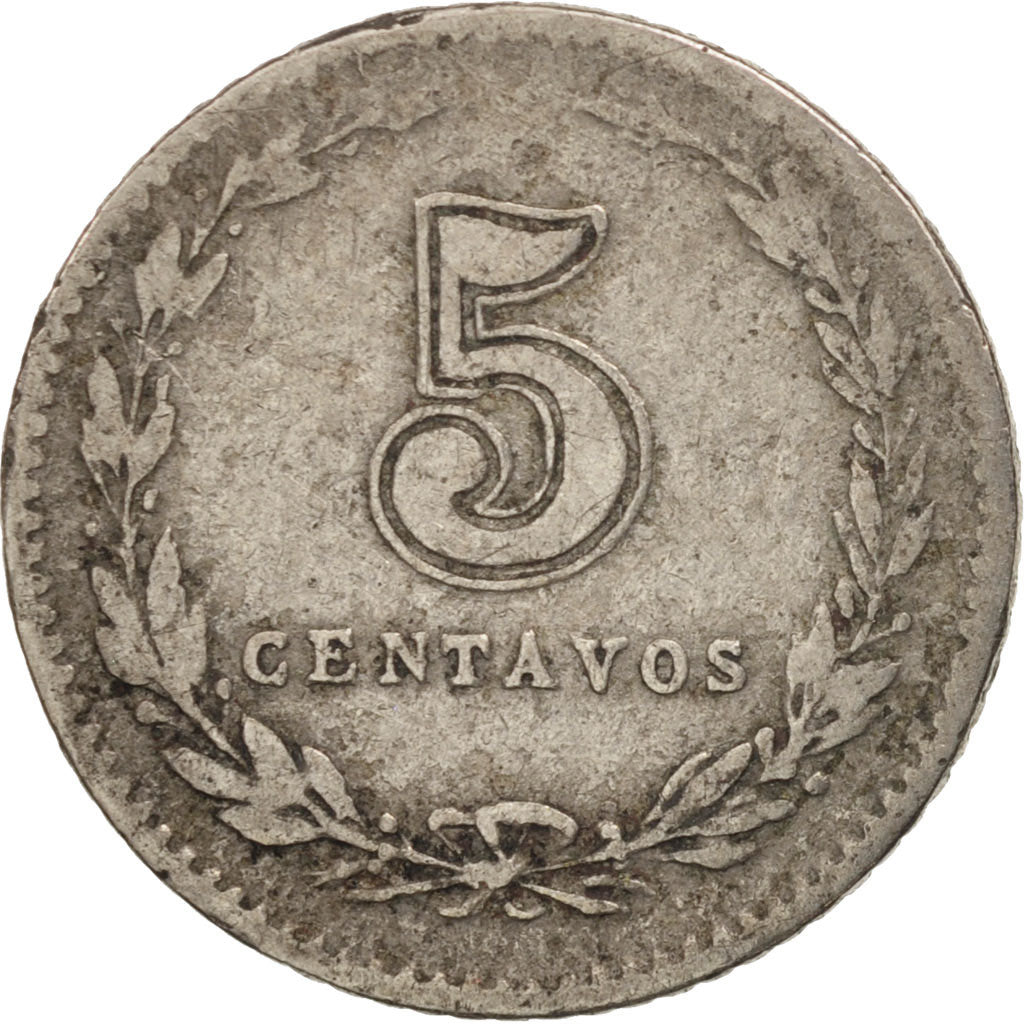 Argentina, 5 Centavos, 1897, VF(20-25), Copper-nickel, KM:34