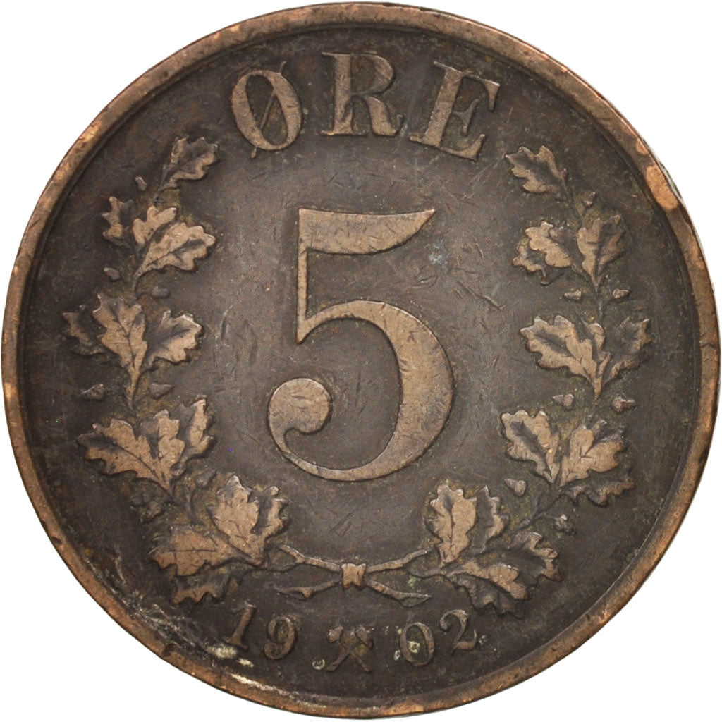 Norway, 5 Öre, 1902, VF(20-25), Bronze, KM:349