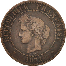 Coin, France, Cérès, 5 Centimes, 1872, Bordeaux, VF(20-25), Bronze, KM:821.2