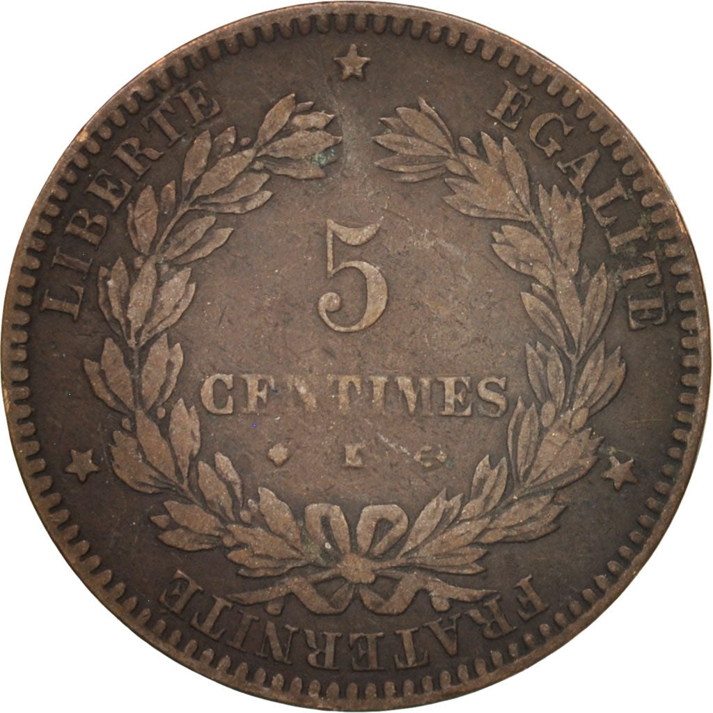 Coin, France, Cérès, 5 Centimes, 1872, Bordeaux, VF(20-25), Bronze, KM:821.2