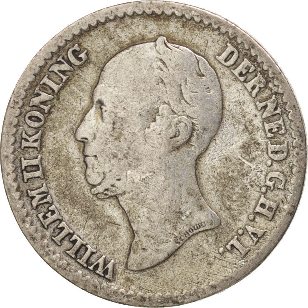 Coin, Netherlands, William II, 10 Cents, 1849, VF(20-25), Silver, KM:75