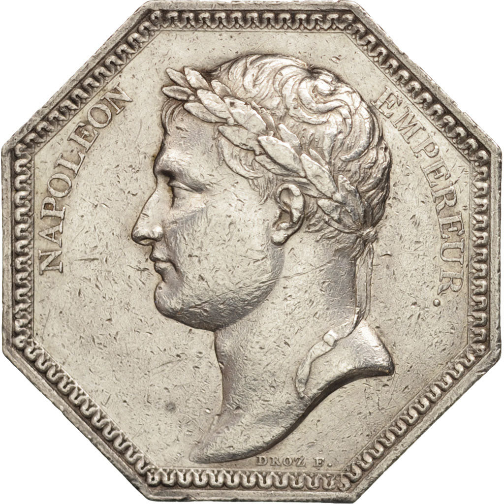 France, Napoléon, Octagonal silver token, 1806, Droz, EF(40-45), Silver