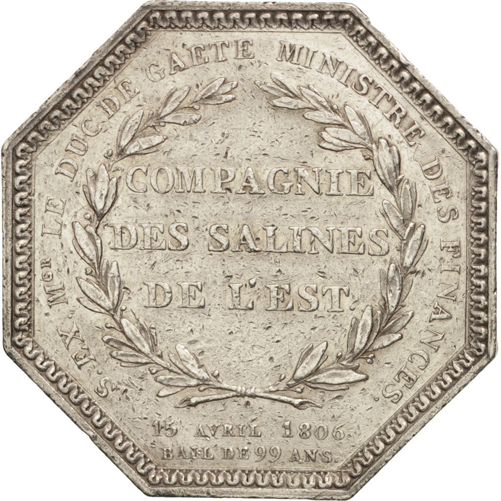 France, Napoléon, Octagonal silver token, 1806, Droz, EF(40-45), Silver