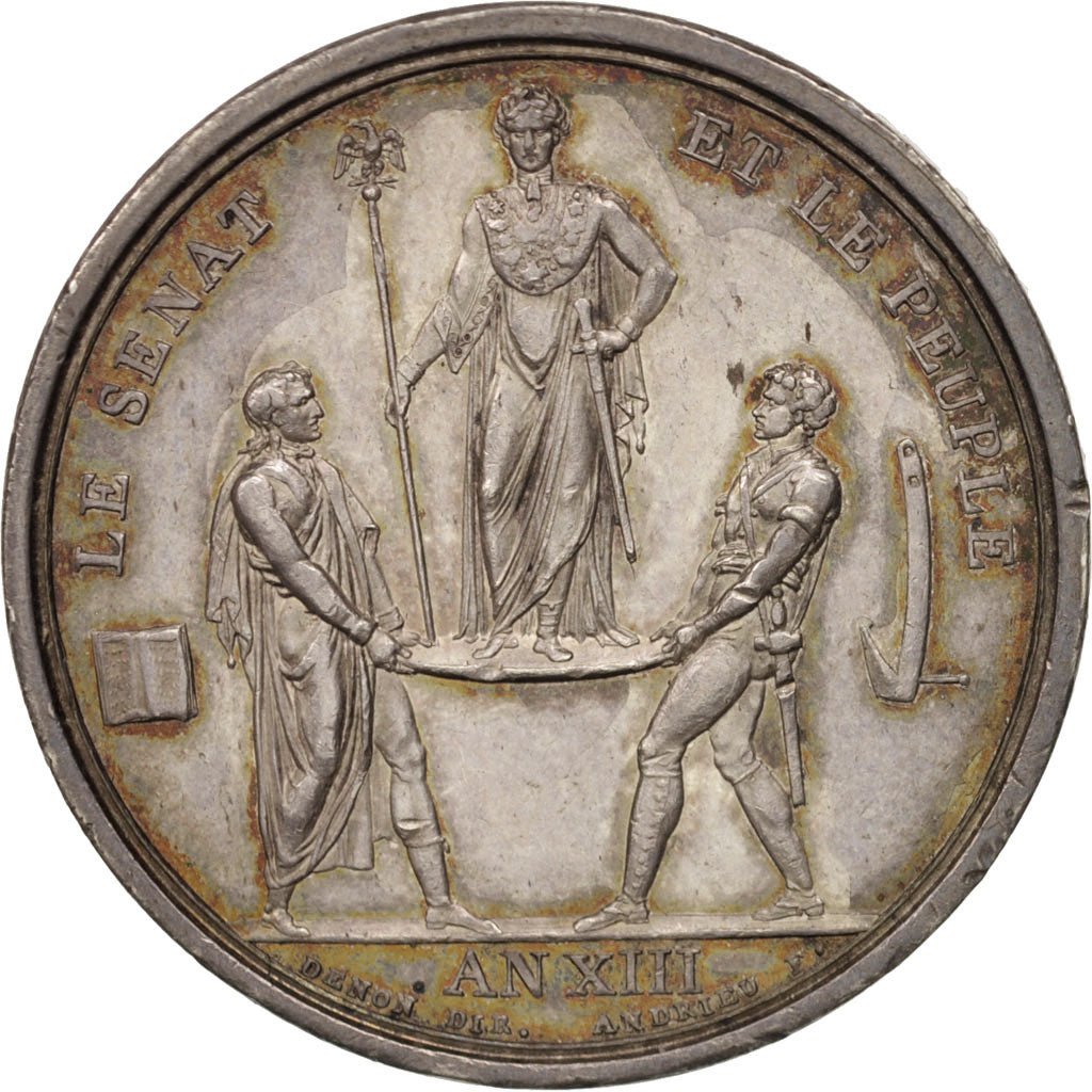 France, Medal, History, 1804, Andrieu, AU(50-53), Silver