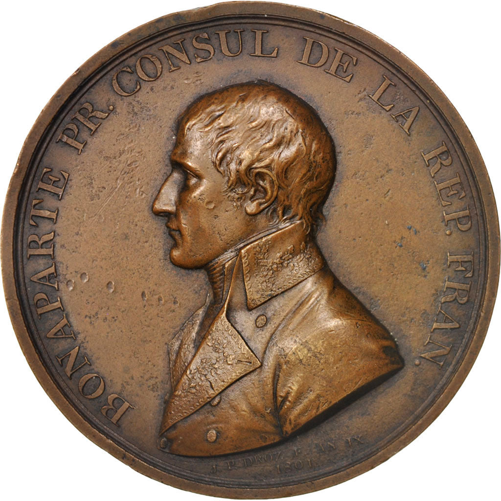 France, Medal, History, 1801, Droz, AU(50-53), Bronze