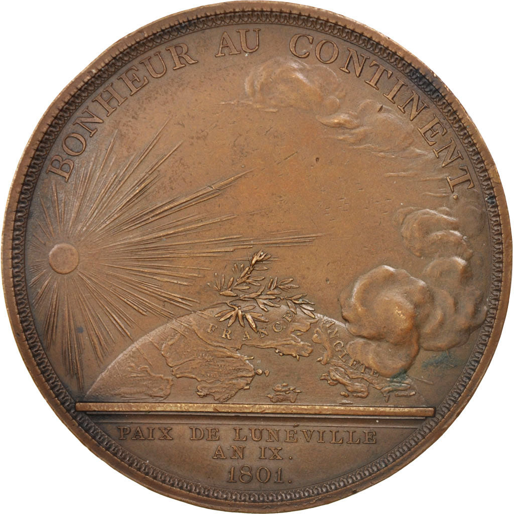 France, Medal, History, 1801, Droz, AU(50-53), Bronze