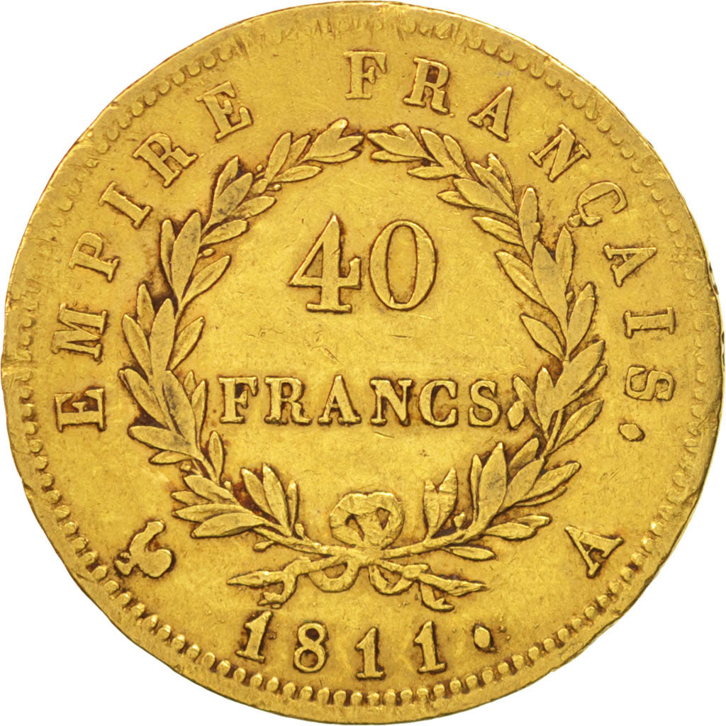 Coin, France, Napoléon I, 40 Francs, 1811, Paris, EF(40-45), Gold, KM:696.1
