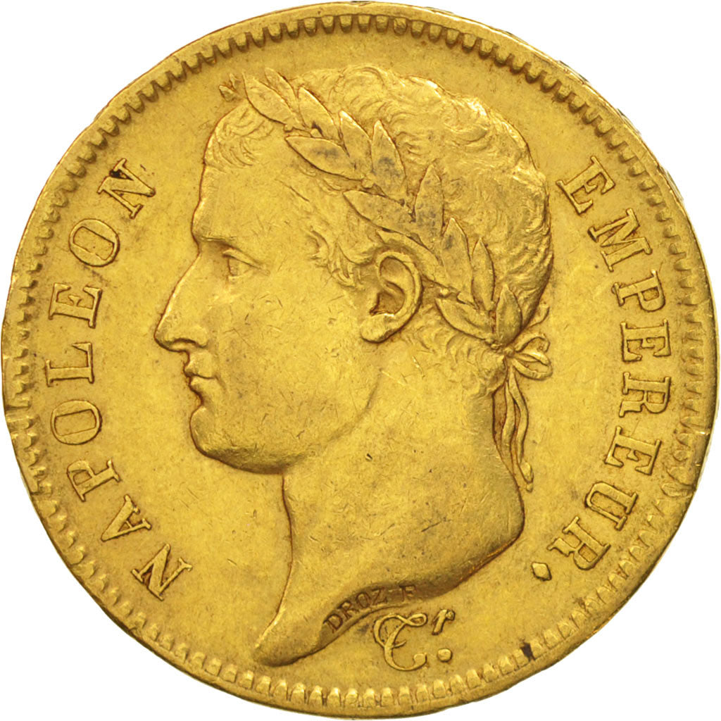 France, Napoléon I, 40 Francs, 1811, Paris, AU(50-53), Gold, KM:696.1