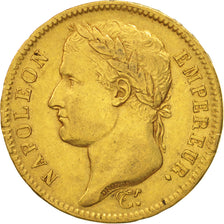 France, Napoléon I, 40 Francs, 1811, Paris, AU(50-53), Gold, KM:696.1