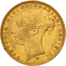 Moneta, Australia, Victoria, Sovereign, 1879, Melbourne, BB, Oro, KM:7