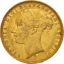 Moneta, Australia, Victoria, Sovereign, 1880, Melbourne, BB, Oro, KM:7