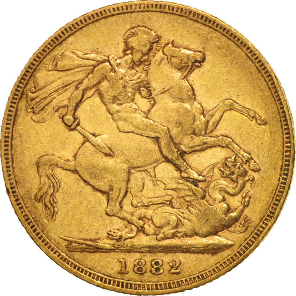 Coin, Australia, Victoria, Sovereign, 1882, Melbourne, EF(40-45), Gold, KM:7