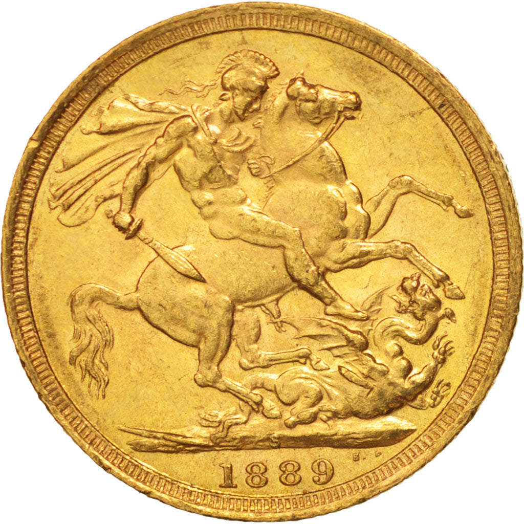 Münze, Australien, Victoria, Sovereign, 1889, Sydney, SS+, Gold, KM:10
