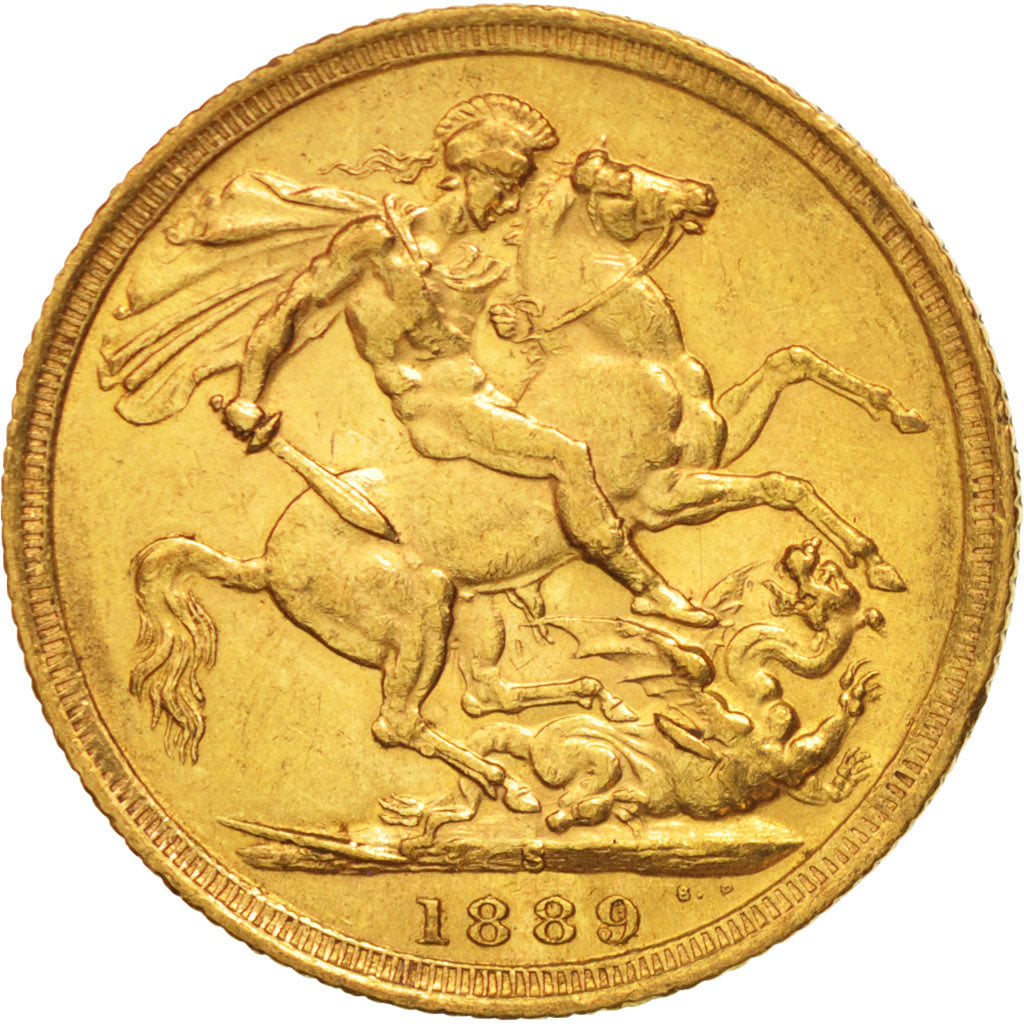 Coin, Australia, Victoria, Sovereign, 1889, Sydney, AU(50-53), Gold, KM:10