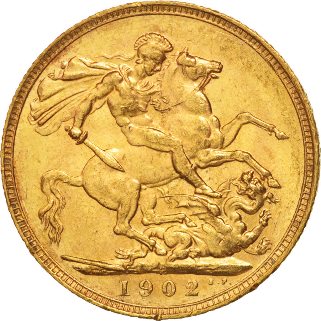 Coin, Australia, Edward VII, Sovereign, 1902, Perth, AU(55-58), Gold, KM:15