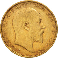Coin, Australia, Edward VII, Sovereign, 1902, Melbourne, EF(40-45), Gold, KM:15