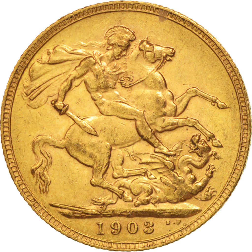 Coin, Australia, Edward VII, Sovereign, 1903, Perth, AU(50-53), Gold, KM:15