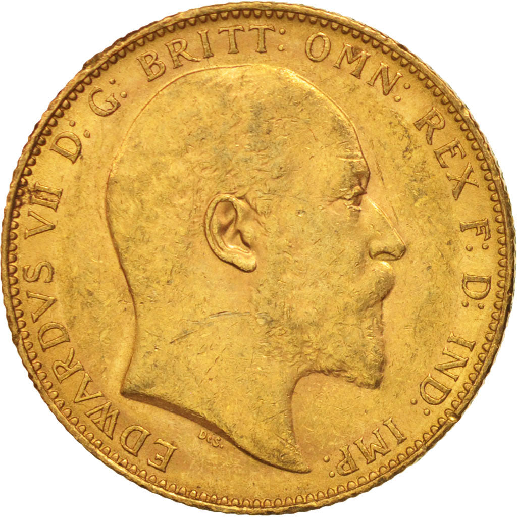 Coin, Australia, Edward VII, Sovereign, 1904, Perth, AU(50-53), Gold, KM:15