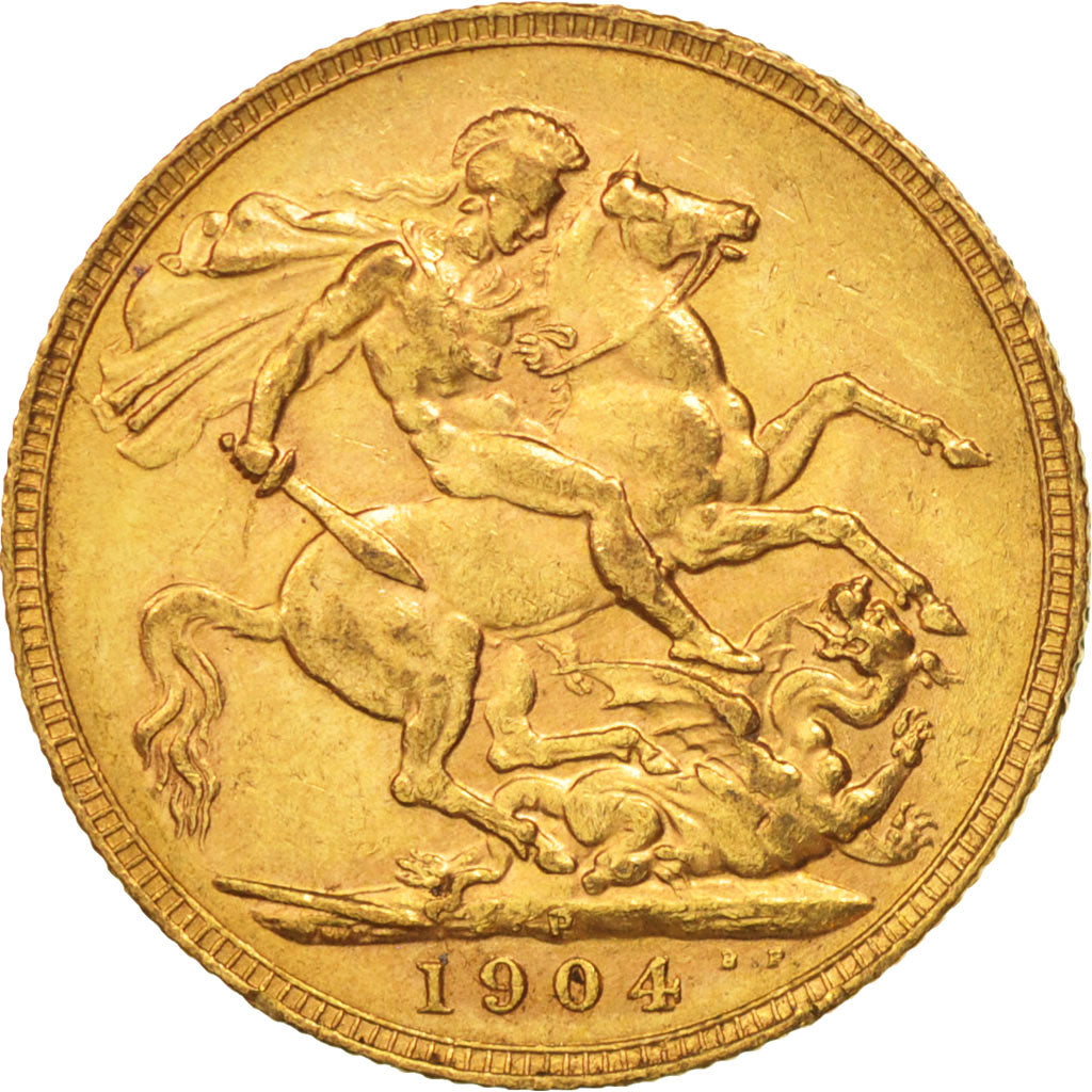 Coin, Australia, Edward VII, Sovereign, 1904, Perth, AU(50-53), Gold, KM:15