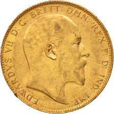 Monnaie, Australie, Edward VII, Sovereign, 1908, Perth, TTB+, Or, KM:15