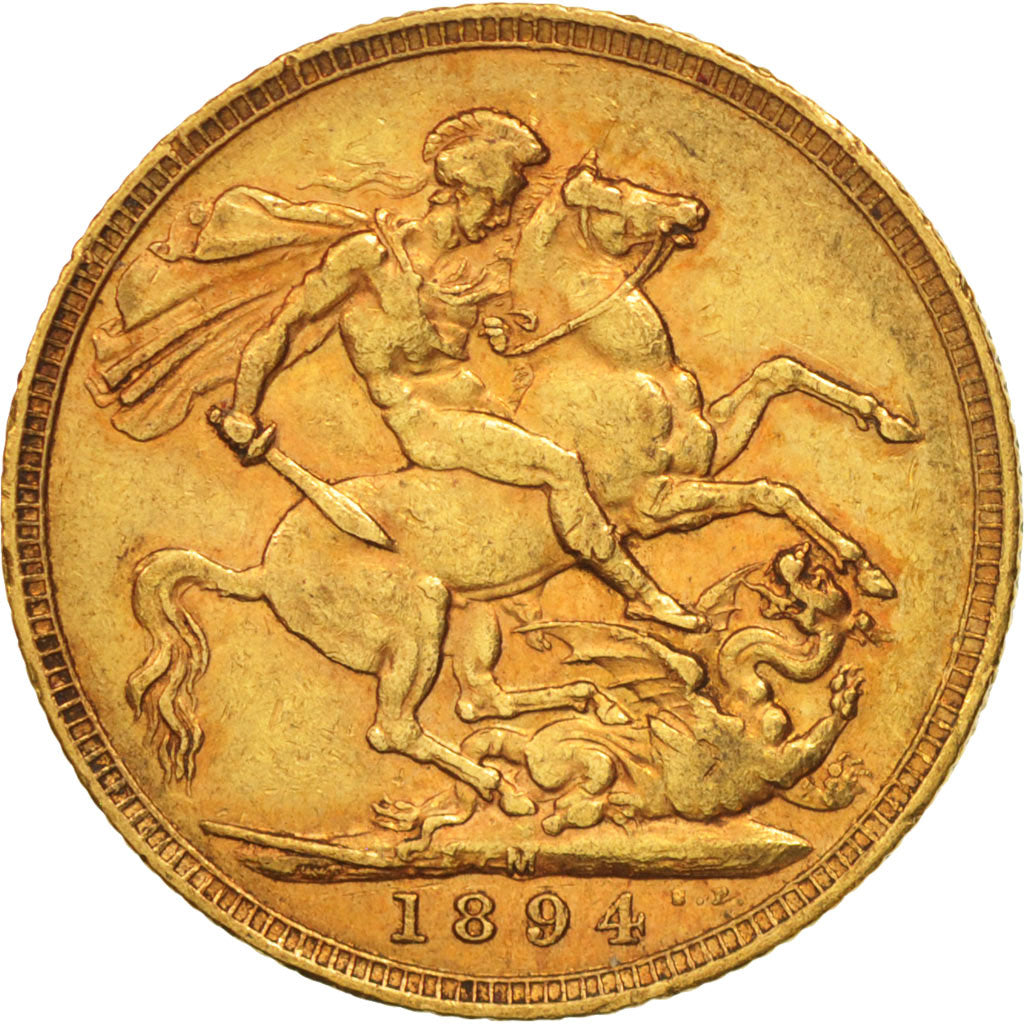 Coin, Australia, Victoria, Sovereign, 1894, Melbourne, EF(40-45), Gold, KM:13