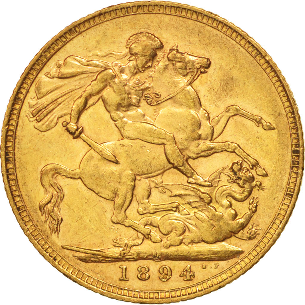 Münze, Australien, Victoria, Sovereign, 1894, Melbourne, SS+, Gold, KM:13