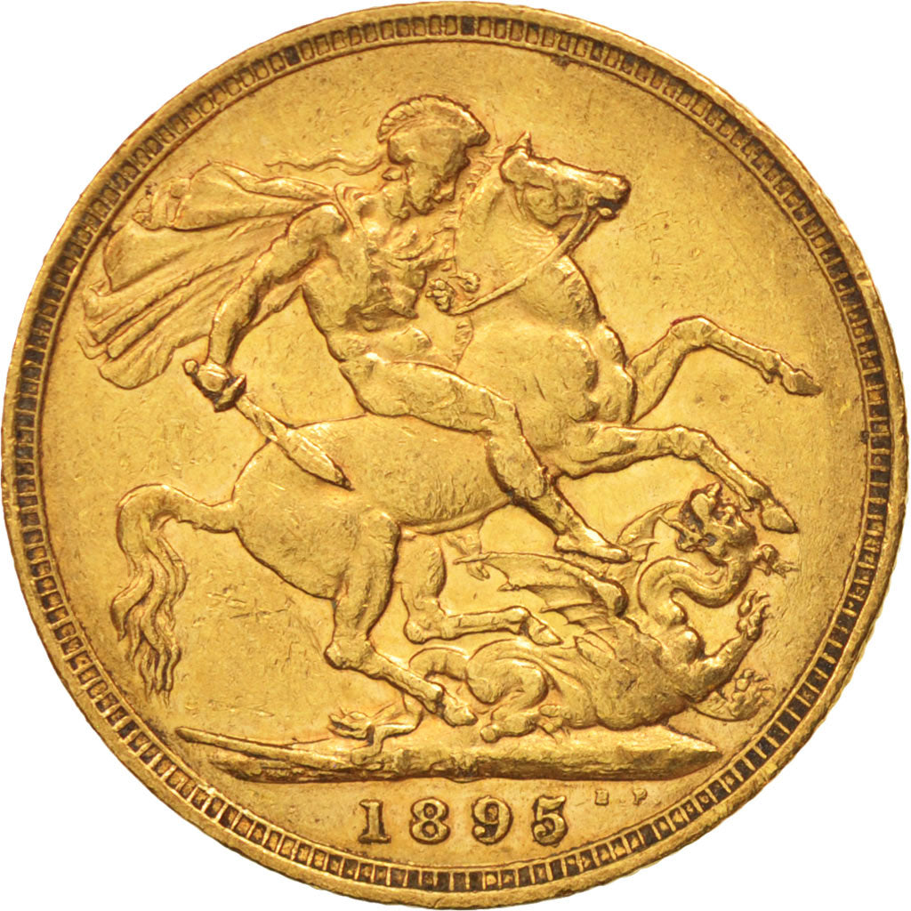 Coin, Australia, Victoria, Sovereign, 1895, Melbourne, EF(40-45), Gold, KM:13
