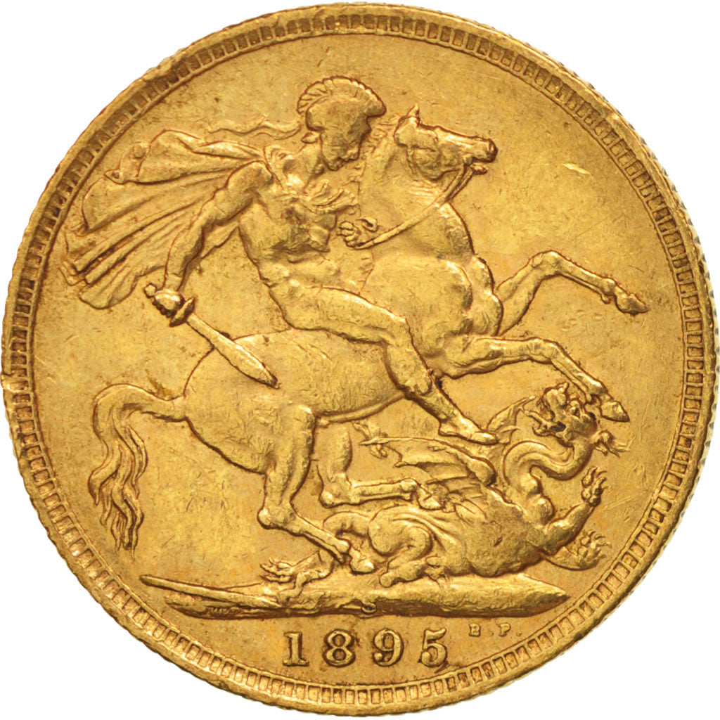 Munten, Australië, Victoria, Sovereign, 1895, Sydney, ZF, Goud, KM:13