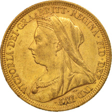 Monnaie, Australie, Victoria, Sovereign, 1896, Sydney, TTB+, Or, KM:13
