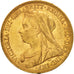 Moneta, Australia, Victoria, Sovereign, 1896, Melbourne, BB+, Oro, KM:13