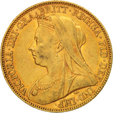 Moneta, Australia, Victoria, Sovereign, 1897, Melbourne, BB, Oro, KM:13