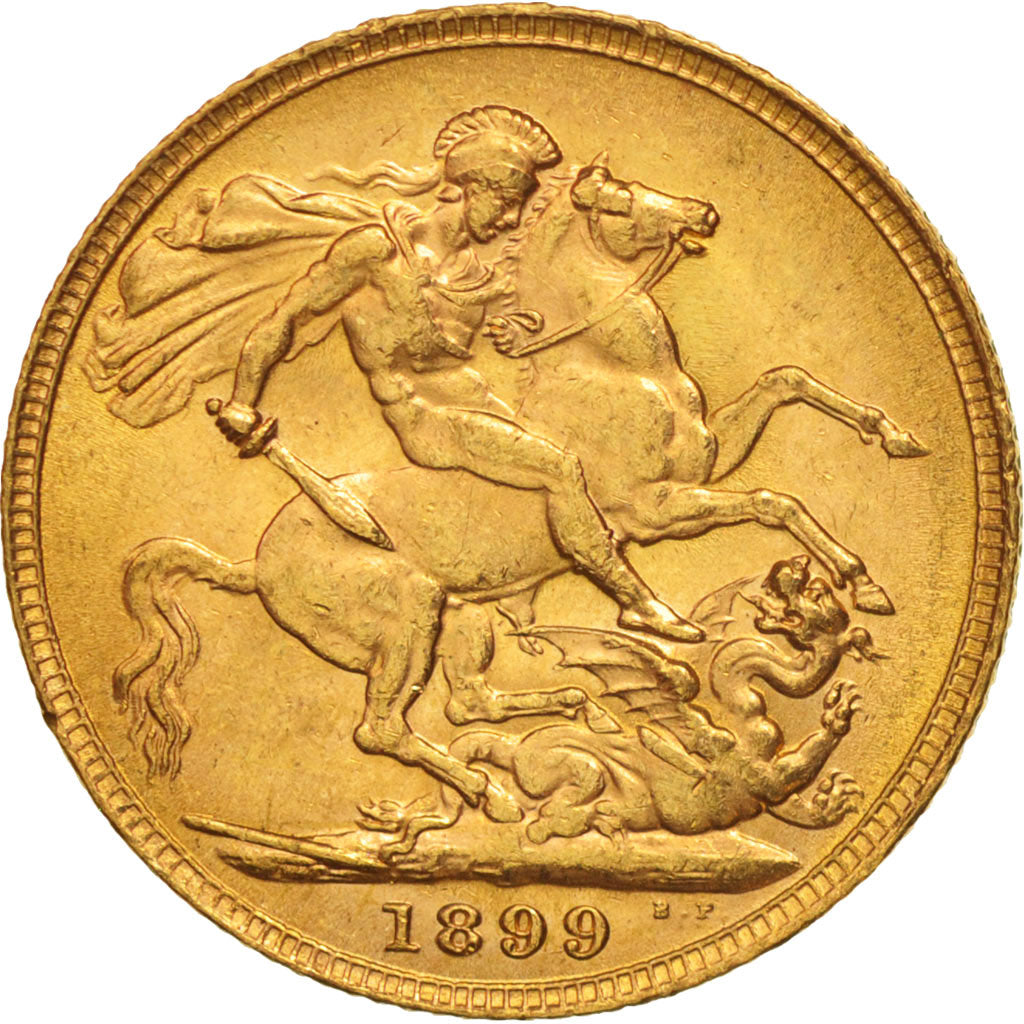 Coin, Great Britain, Victoria, Sovereign, 1899, AU(55-58), Gold, KM:785