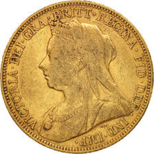 Coin, Australia, Victoria, Sovereign, 1901, Sydney, EF(40-45), Gold, KM:13