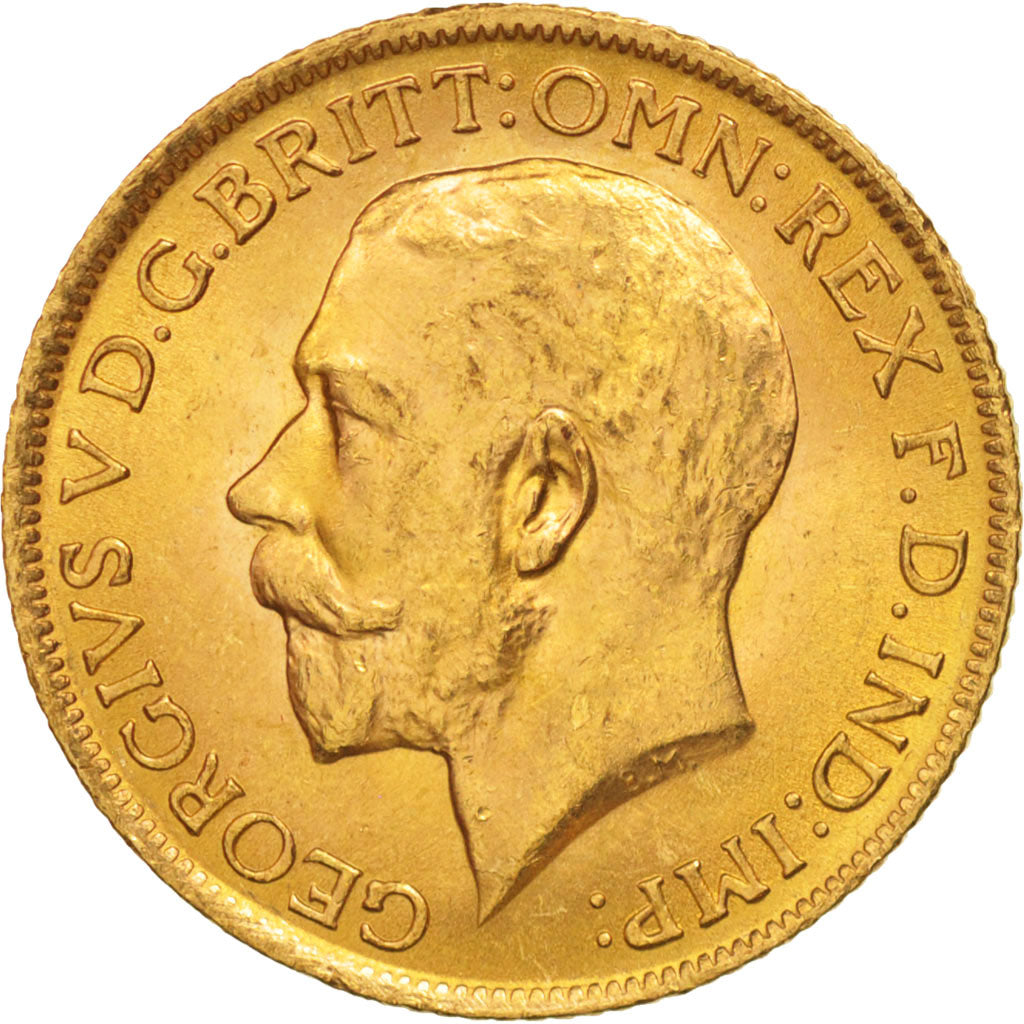 Coin, Great Britain, George V, Sovereign, 1914, MS(63), Gold, KM:820