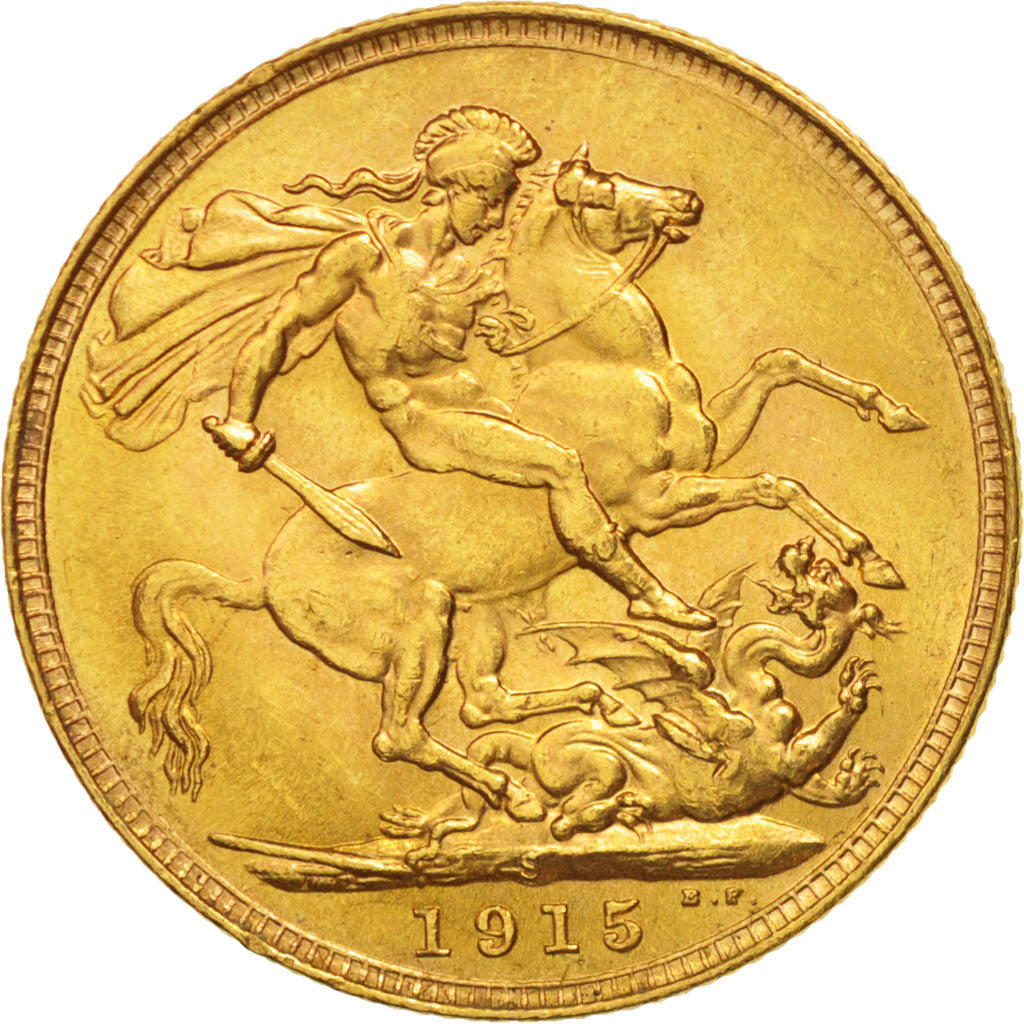 Australia, George V, Sovereign, 1915, Sydney, MS(63), Gold, KM:29