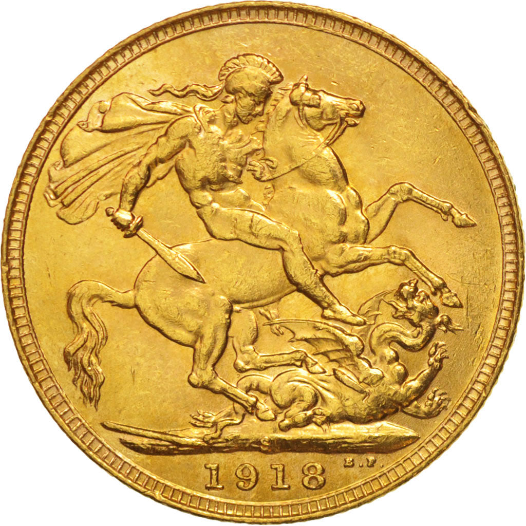 Australia, George V, Sovereign, 1918, Sydney, MS(63), Gold, KM:29
