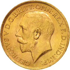 Moneda, Sudáfrica, George V, Sovereign, 1927, EBC+, Oro, KM:21