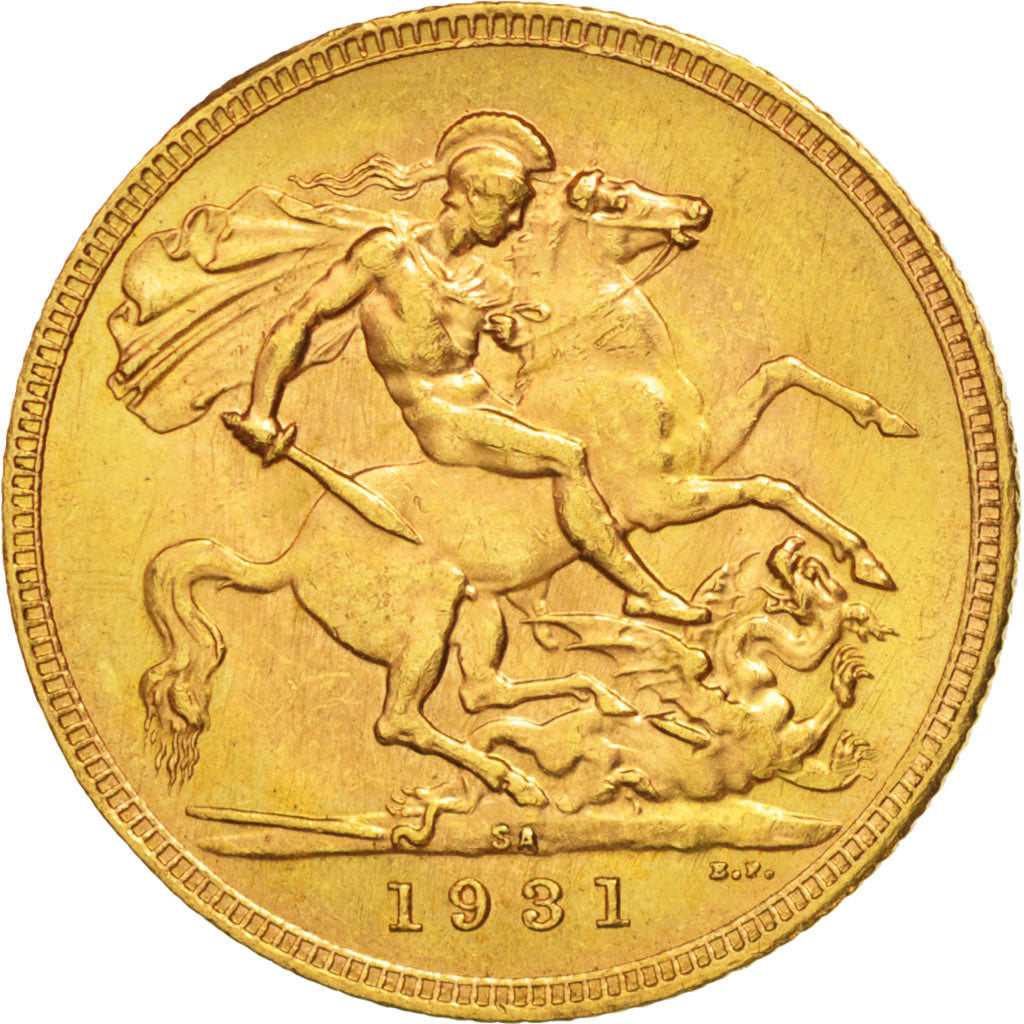 Coin, South Africa, George V, Sovereign, 1931, MS(63), Gold, KM:A22