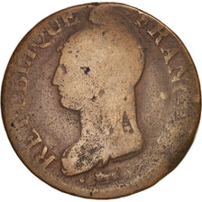 France, Dupré, Decime, 1800 (An 8), Limoges, Hybride, B+, Bronze, Gadoury:187a