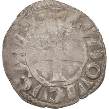 Moneda, Francia, Denier Tournois, BC+, Vellón, Duplessy:188
