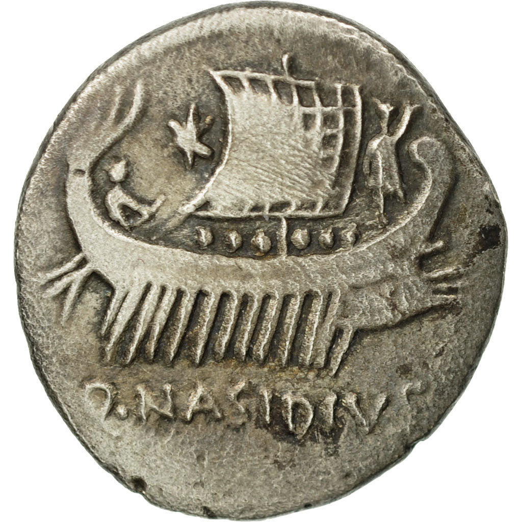 Sextus Pompeius and Q. Nasidius, Denarius, VF(20-25), Silver, Crawford 483/2