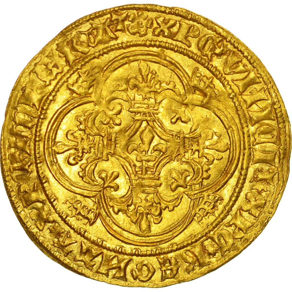 France, Charles VII, Ecu d'or, Troyes, SPL, Or, Duplessy:453var