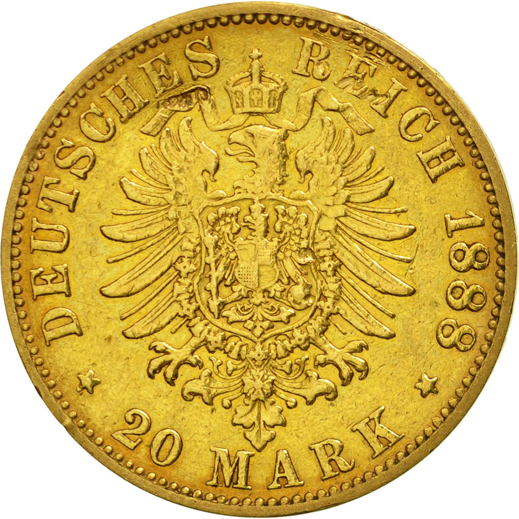 Etats allemands, PRUSSIA, Friedrich III, 20 Mark, 1888, Berlin, TTB, Or, KM:515